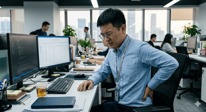 久坐腰痛上班族人群